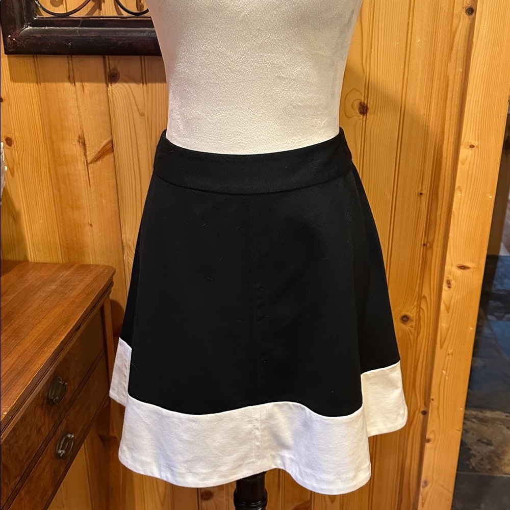 LOFT Black and White Mini Skirt